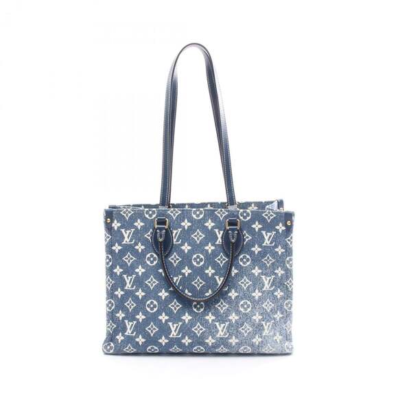 LOUIS VUITTON Handbags - Louis Vuitton On the Go MM Monogram Jacquard Denim Tote Bag, denim and leathe...